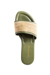 Sandalias planas verdes con memory foam