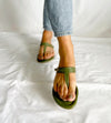 Sandalias planas verdes mujer Cammina