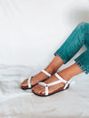 sandalias blancas con tiras mujer Cammina