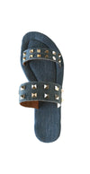 sandalias de mezclilla con estoperoles Cammina