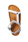 sandalias confort de piel blancas mujer