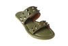 Sandalias verde olivo con estoperoles Cammina