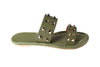 Sandalias ligeras planas verde olivo Cammina