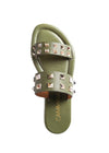 Sandalias planas color verde olivo Cammina