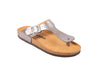 sandalias de piel plateadas Cammina