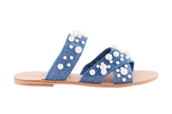 Sandalias de mezclilla azul Cammina