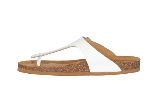 sandalias de piel blancas mujer Cammina