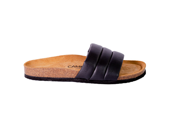 sandalias de piel negras para mujer Cammina