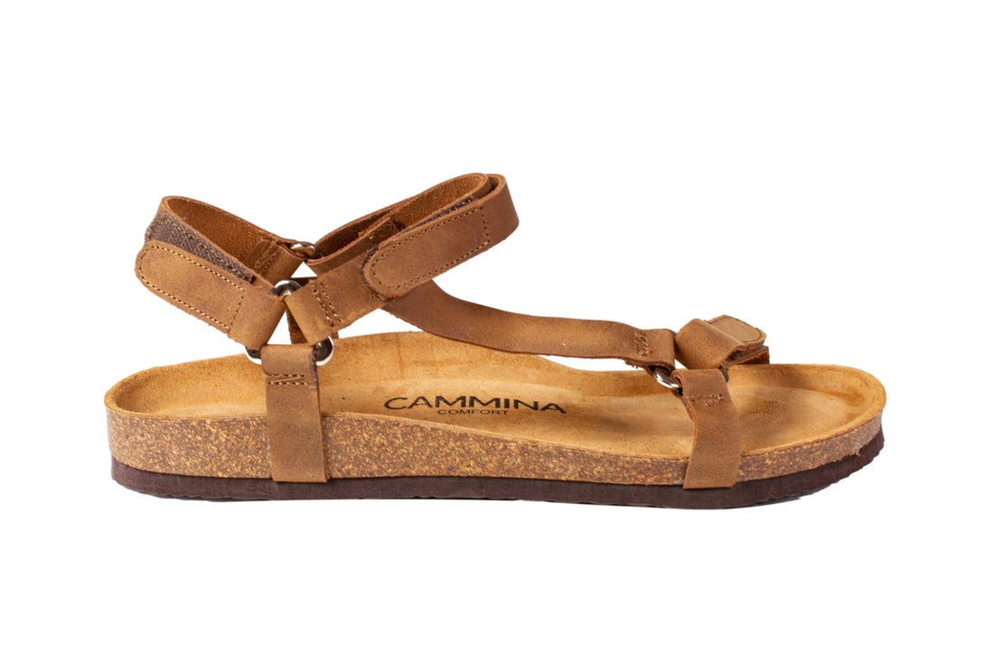  sandalias de piel cafe mujer playa Cammina